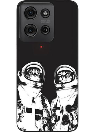 Силіконовий чохол бампер epik для motorola g75 5g з картинкою космонавти коти