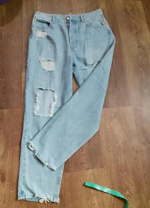 Рваные момы р.50 хл stradivarius