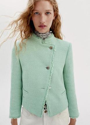 Блейзер жіночий мʼятний zara new