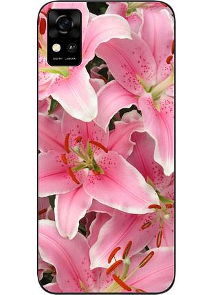 Силиконовый чехол для zte blade a31 с картинкой лилии