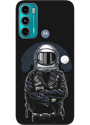 Силиконовый чехол бампер epik для motorola moto g60 с картинкой космонавт и луна