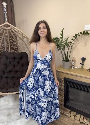 Плаття сукня нова синя з білим 6