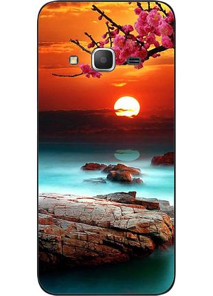 Силиконовый чехол для samsung j3 2016 galaxy j320 с картинкой красивый закат