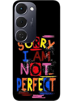 Чехол силиконовый epik для tecno spark 40 pro plus (km7) с изображением с надписью sorry i’m not perfect
