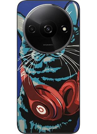 Силиконовый чехол epik для xiaomi redmi a3 с картинкой кот с наушниками
