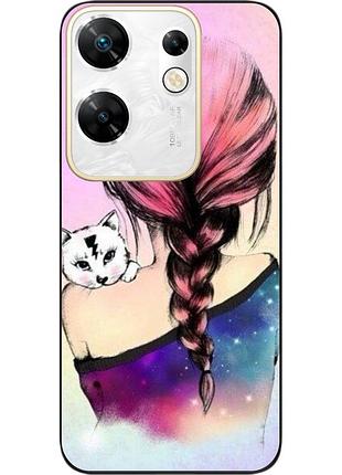 Силиконовый чехол epik для infinix zero 30 4g с картинкой девушка с котенком
