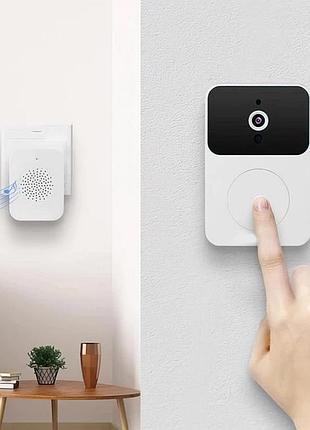 Умный дверной звонок домофон беспроводного видеозвонка с камерой, wi-fi и датчиком движения x9