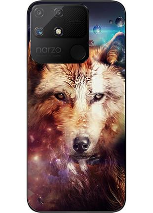 Силіконовий чохол epik для realme narzo 50a з картинкою космічний вовк