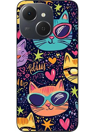 Чехол силиконовый epik для tecno spark 40c (km4k) с принтом радужные котята