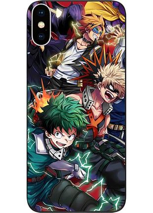 Силіконовий чохол бампер epik для iphone x з картинкою моя геройська академія
