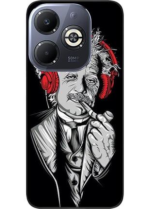 Чехол силиконовый epik для infinix smart 8 plus (x6526) с картинкой эйнштейн в наушниках