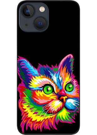 Силіконовий чохол epik для iphone 13 з картинкою яскравий кіт