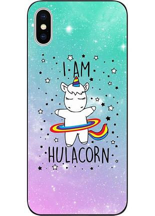 Силиконовый чехол для iphone x с картинкой единорог