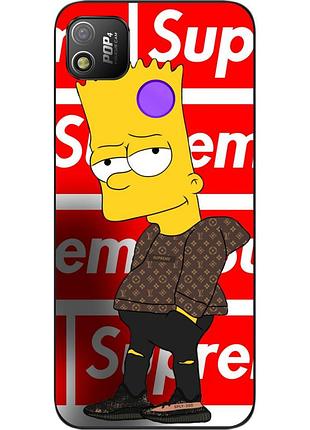 Силиконовый чехол для tecno pop 4 с картинкой симпсон