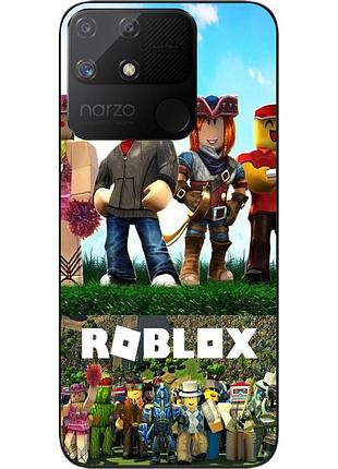 Силиконовый чехол бампер epik для realme narzo 50a с картинкой roblox герои