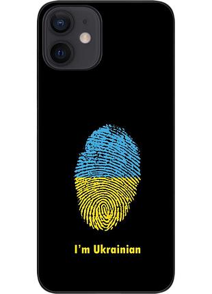 Силиконовый чехол epik для iphone 12 mini с картинкой отпечаток