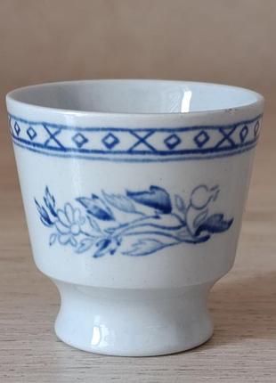 Винтажная пашотница (подставка для яйца) spode fine stone с синим кобальтовой росписью с изображением цветочного мотива