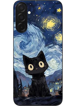 Чехол силиконовый epik для samsung galaxy a27 5g с изображением чёрный кот под звёздами