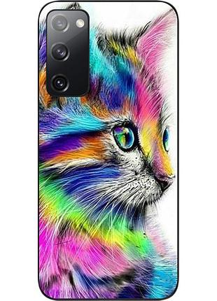 Силіконовий чохол epik для samsung galaxy s20 fe з картинкою різнобарвний котик