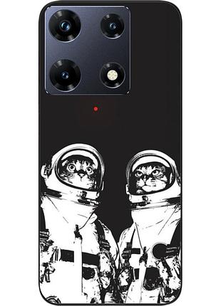 Силиконовый чехол бампер epik для infinix note 30 pro 4g (x678b) с картинкой космонавты коты