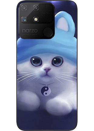 Бампер силиконовый чехол epik для realme narzo 50a с картинкой котик