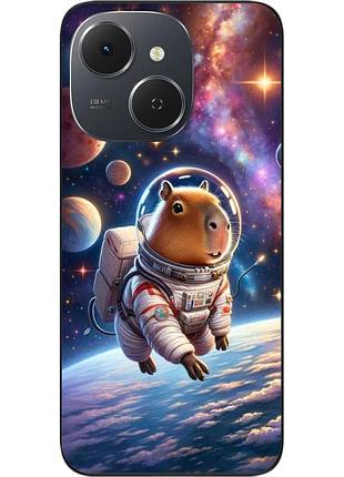Чехол силиконовый epik для tecno spark 40c (km4k) с принтом капибара в космосе