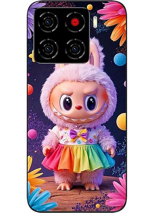 Чехол силиконовый epik для zte blade a56 с принтом labubu радуга