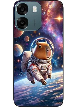 Чехол силиконовый epik для oppo a6 с принтом капибара в космосе