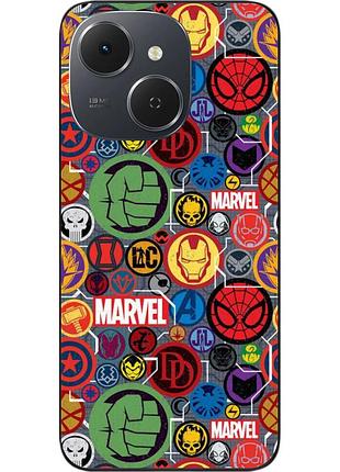 Чехол силиконовый epik для tecno spark 40c (km4k) с принтом эмблемы marvel