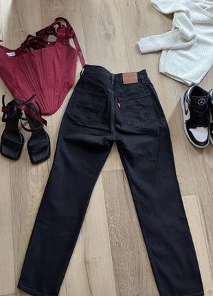 Джинси levis чорні висока посадка 6