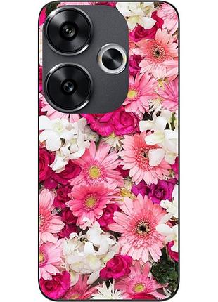 Силиконовый чехол бампер epik для xiaomi poco f6 с картинкой нежные цветы