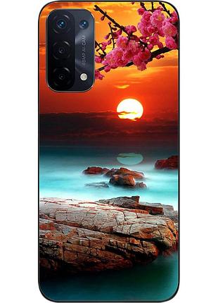 Силиконовый чехол бампер epik для oppo a54 5g с картинкой красивый закат