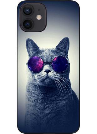 Силіконовий чохол epik для iphone 12 mini з картинкою сірий кіт