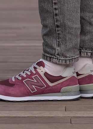 Кросівки new balance 574 classic burgundy