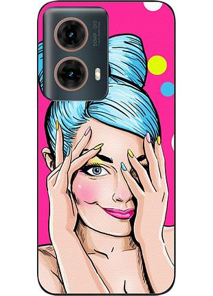 Силіконовий чохол epik для motorola moto g85 5g з картинкою дівчина поп арт