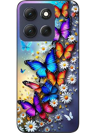 Чохол силіконовий epik для motorola g86 5g з принтом метелики з ромашками