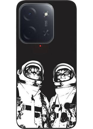 Силиконовый чехол бампер epik для xiaomi poco c85 с принтом космонавты коты