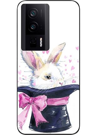 Чехол силиконовый epik для xiaomi poco f5 pro с картинкой кролик