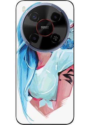 Силиконовый чехол epik для zte nubia v70 max с принтом девушка с совой