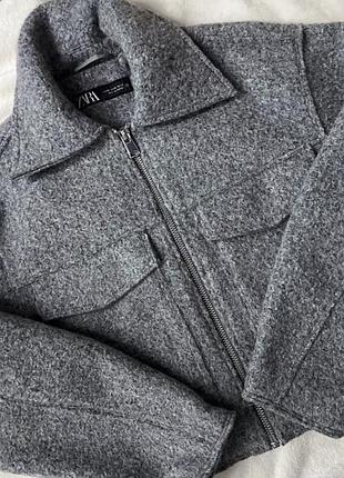 Куртка жакет сірий zara 6