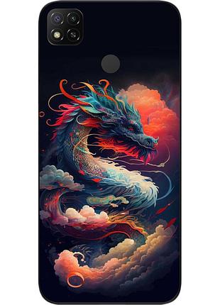 Силіконовий чохол бампер epik для xiaomi redmi 9c з картинкою дракон у хмарах