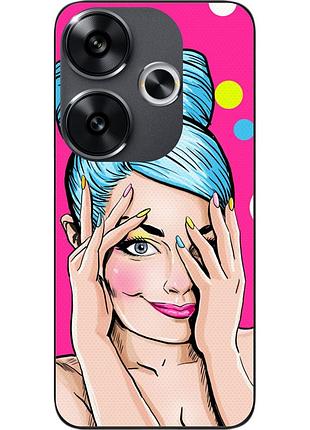 Силиконовый чехол epik для xiaomi poco f6 с картинкой девушка поп арт