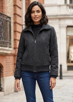 Шерстяная женская куртка косуха бомбер zara
