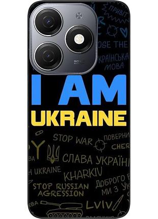 Силиконовый чехол epik для tecno spark 20 (kj5n) с картинкой украина надписи