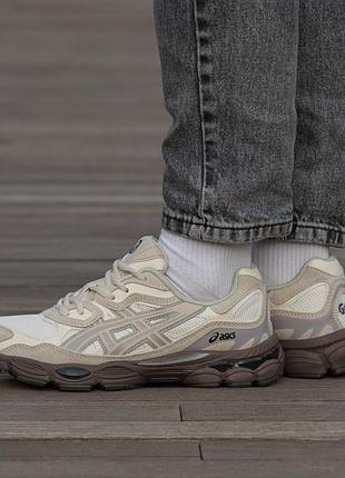 Кросівки asics gel nyc beige brown