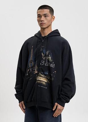 Чорна спортивна кофта куртка vetements paris преміум якість
