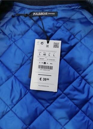 Мужская стеганая куртка-бомбер pull &amp; bear (selection outerwear) - новая с бирками, размер л 2