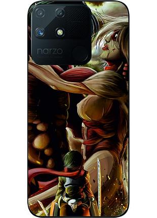 Силиконовый чехол epik для realme narzo 50a с картинкой бой гигантов