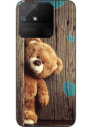 Бампер силиконовый чехол epik для realme narzo 50a с картинкой мишка