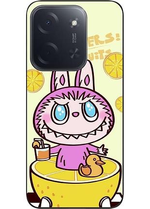 Силиконовый чехол epik для xiaomi poco c85 с принтом лабубу апельсин